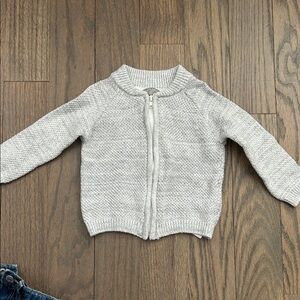Primark Light Gray Knit Zip Jacket for Kids
